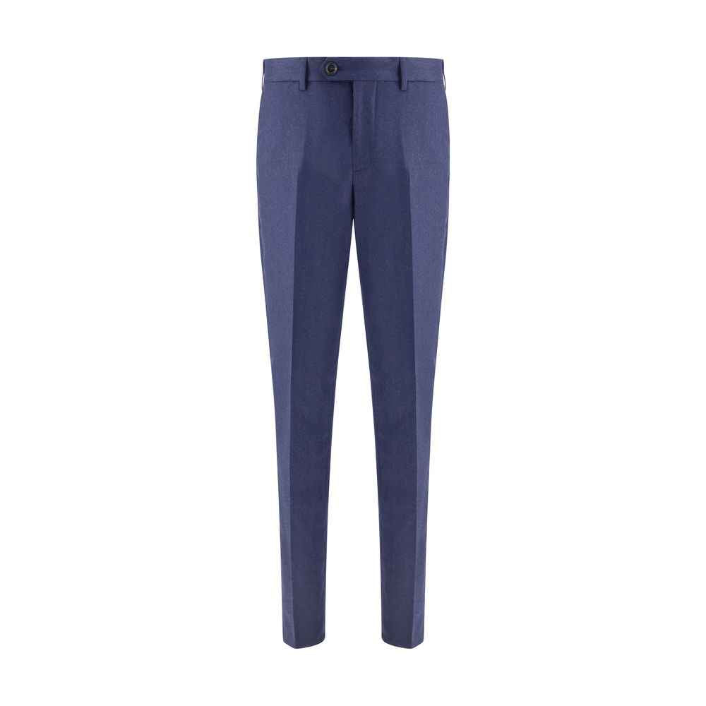 Brunello Cucinelli Blue Fleece Wool Pants