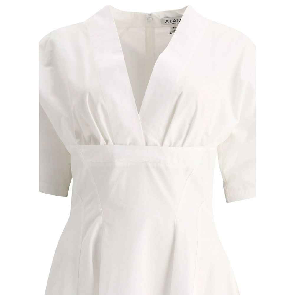 Alaïa White Cotton Casual Dress
