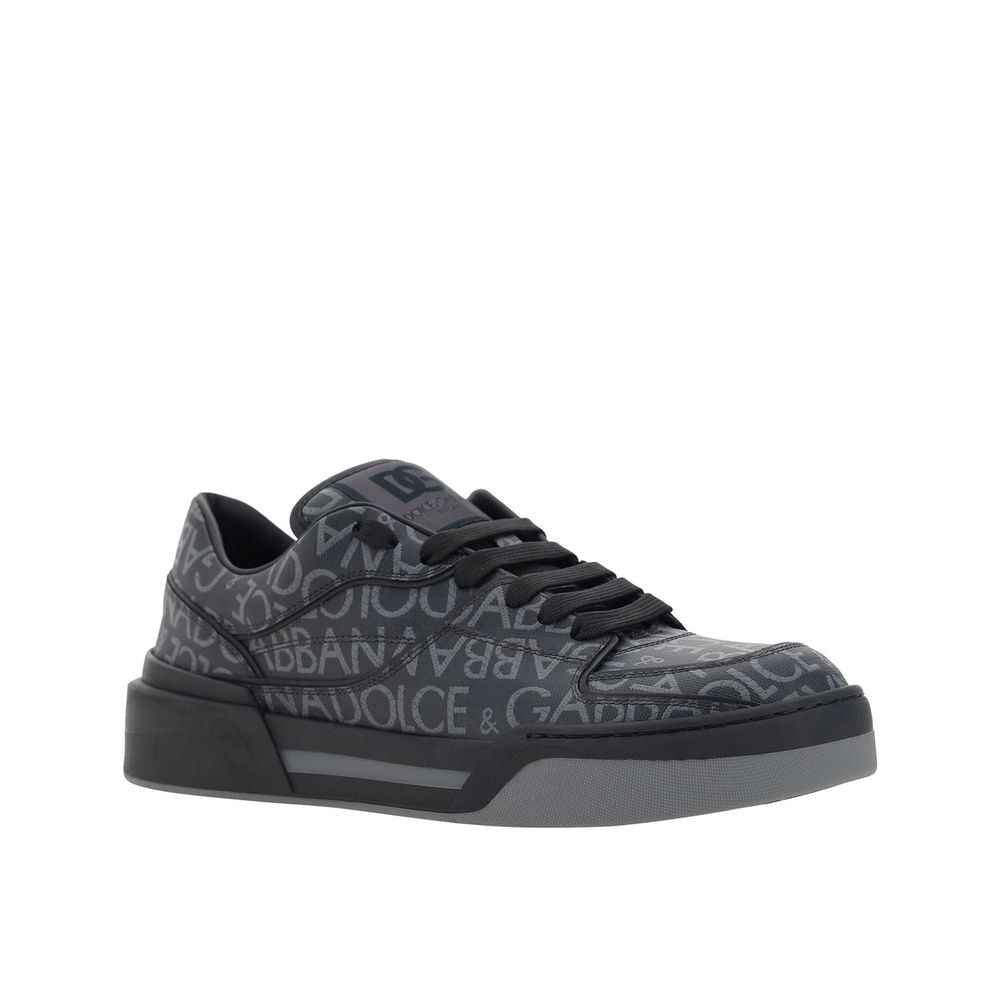 Dolce & Gabbana Black Cotton Low Top Sneakers