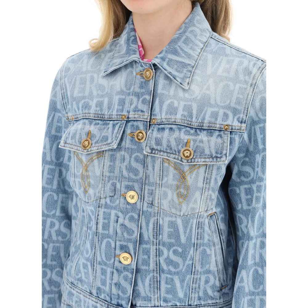 Versace Blue Cotton Denim Jacket