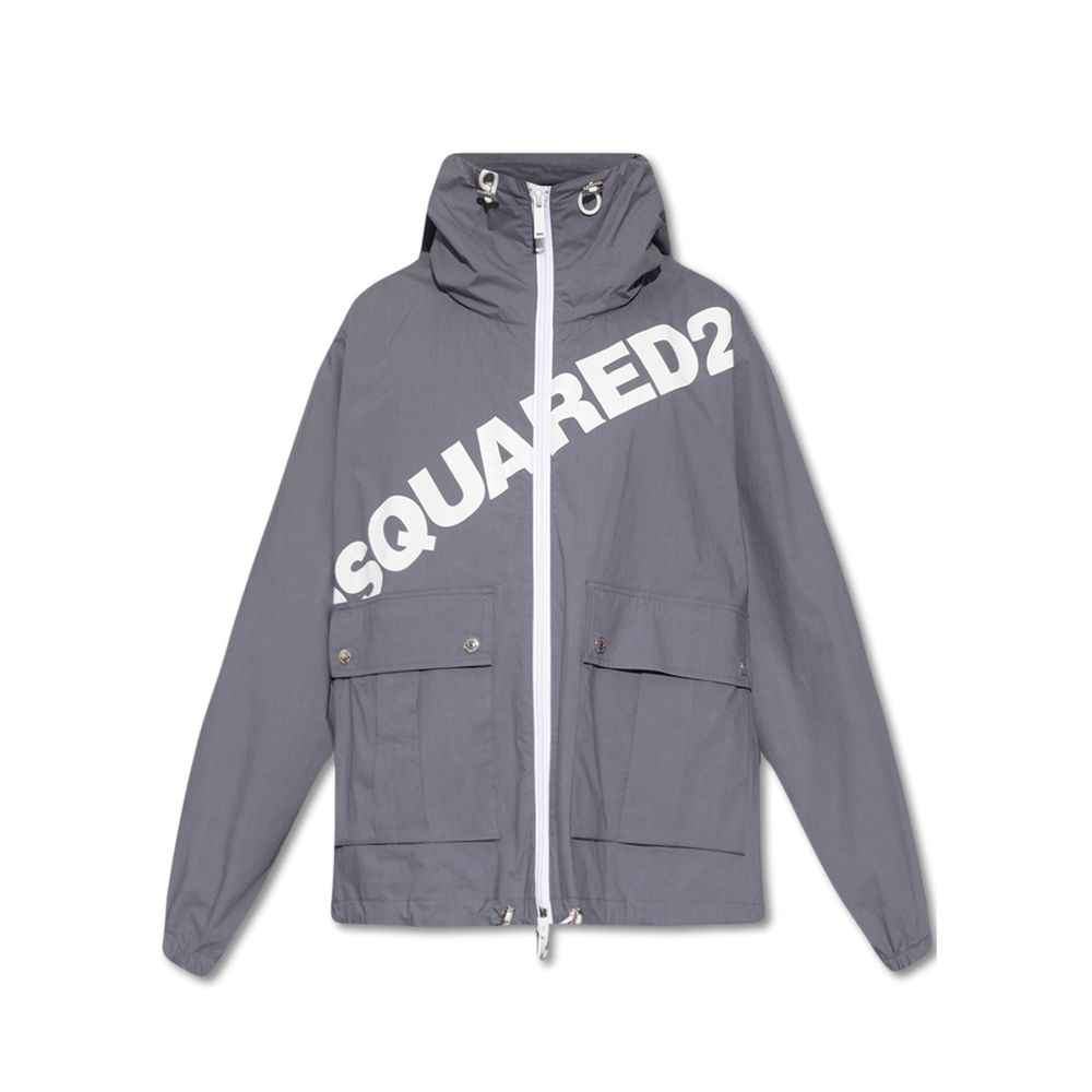 Dsquared² Gray Cotton Shell Jacket