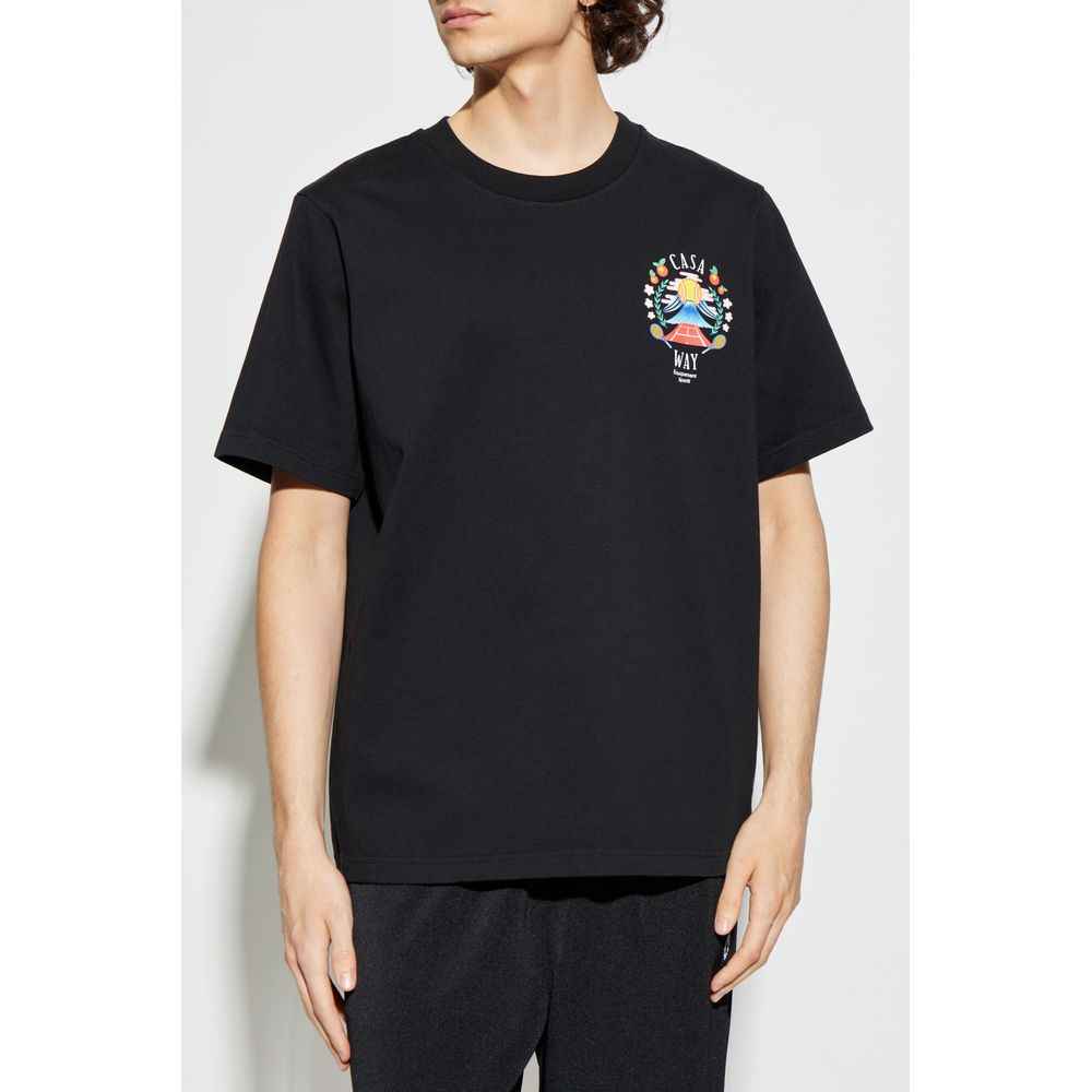 Casablanca Black Cotton T-Shirt