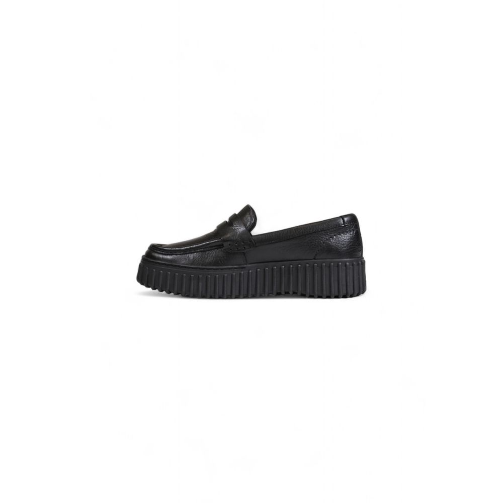 Clarks Black Leather Platform Pumps