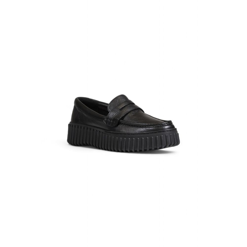 Clarks Black Leather Platform Pumps