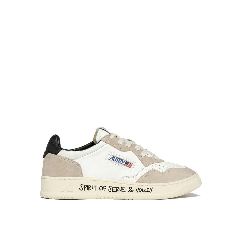 Autry White Goatskin Low Top Sneakers
