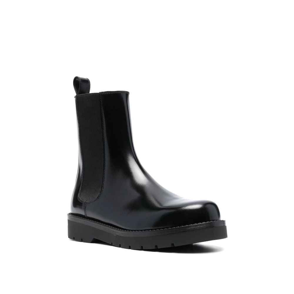 Valentino Garavani Black Leather Chelsea Boots