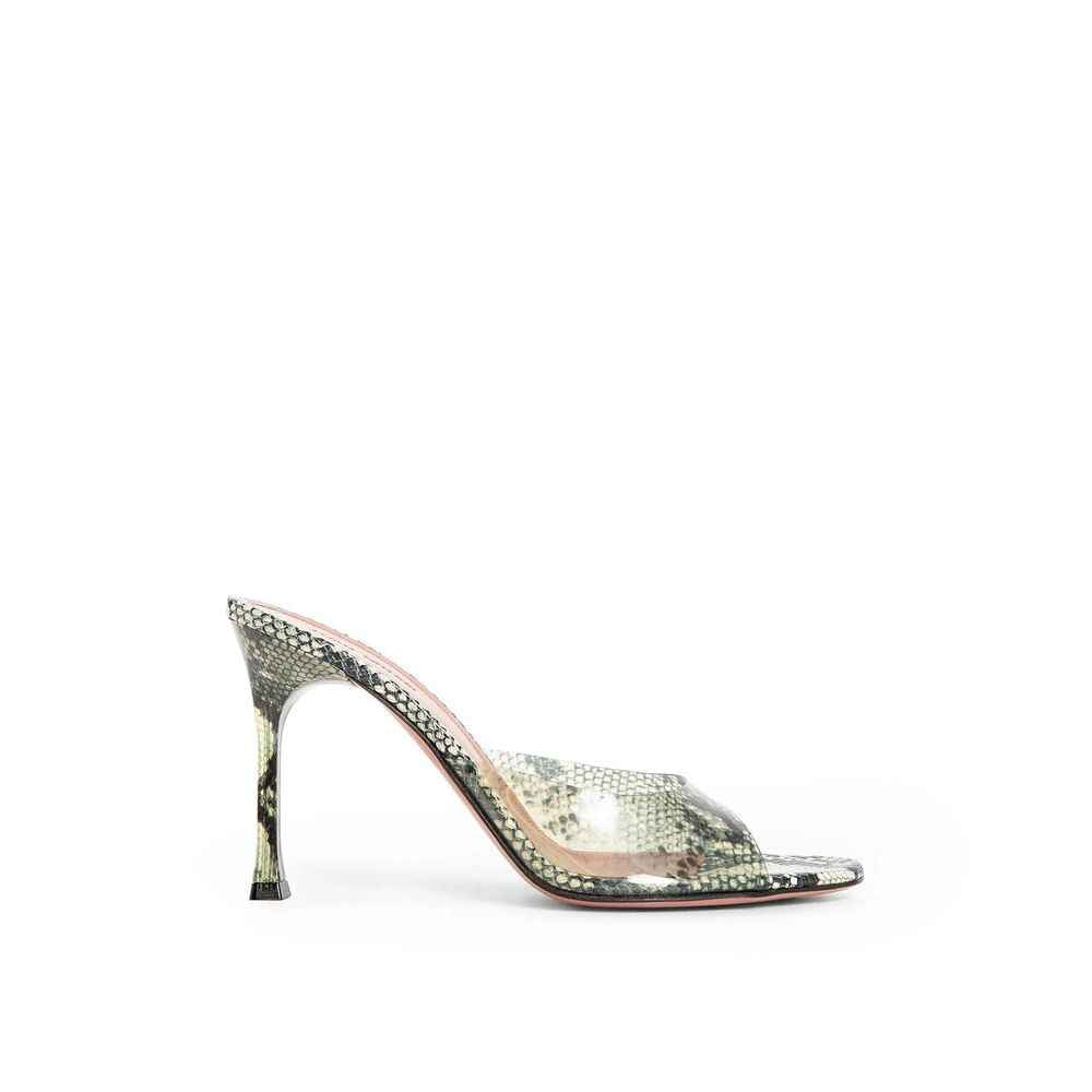 Amina Muaddi Green Pvc Stiletto Heel Sandals