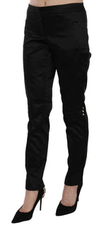 Exte Black Mid Waist Skinny Dress Formal Trousers Pants