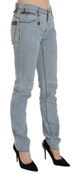 Costume National Light Blue Mid Waist Skinny Denim Jeans