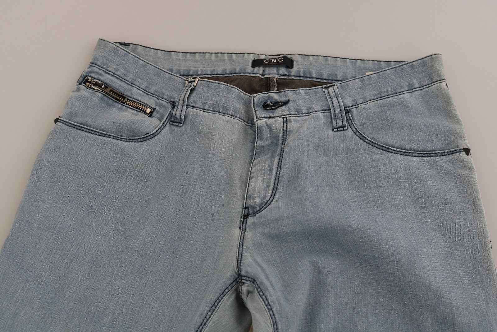 Costume National Light Blue Mid Waist Skinny Denim Jeans