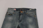 PLEIN SUD Blue Washed Low Waist Slim Fit Skinny Denim Casual Jeans