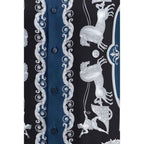 Versace Blue Silk Pattern Shirt