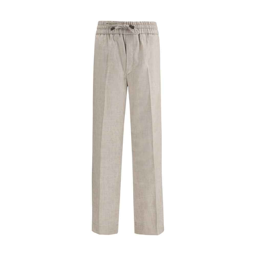 Brioni Gray Linen Casual Pants