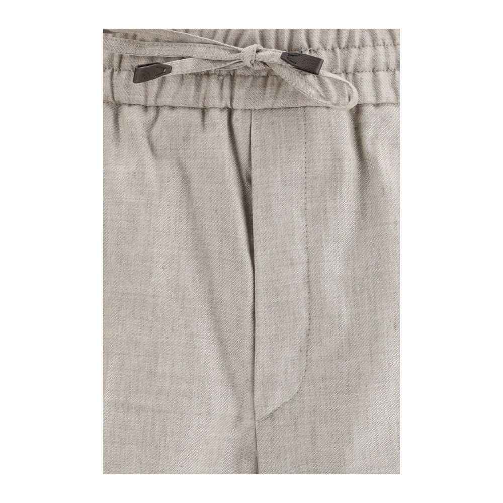 Brioni Gray Linen Casual Pants