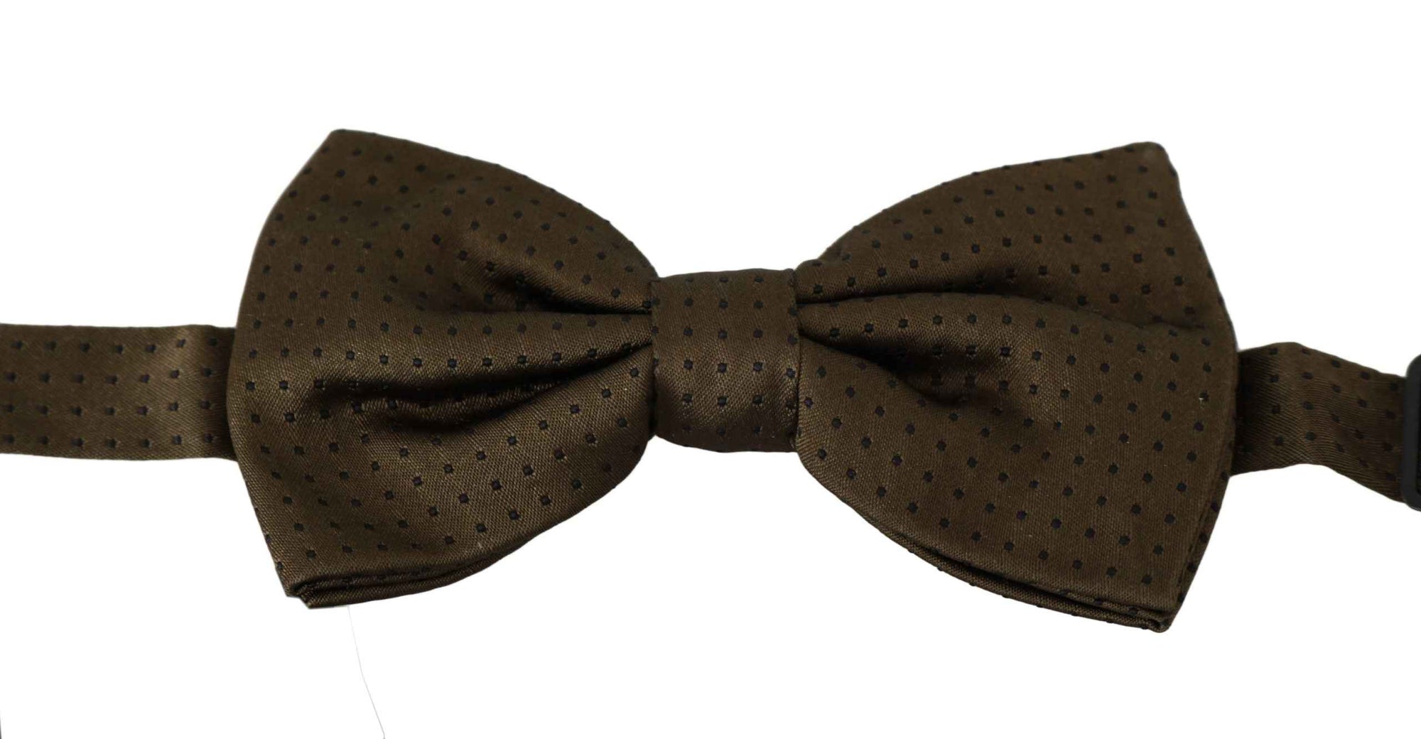 Dolce & Gabbana Brown Polka Dots Silk Adjustable Neck Papillon Men Bow Tie