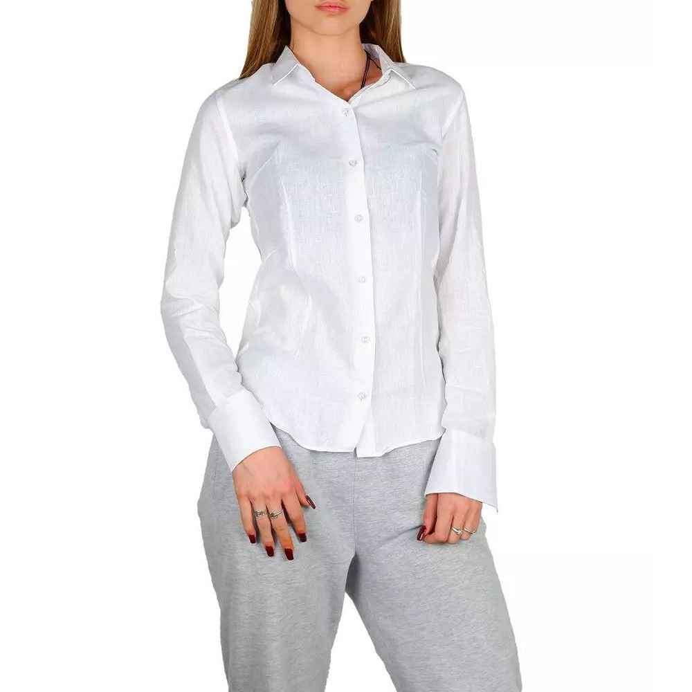 Made in Italy White Cotton Dress Shirt