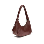 Ganni Bordeaux Recycled Leather Shoulder Bag
