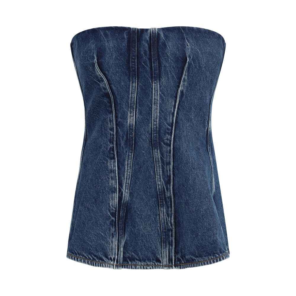 Agolde Blue Cotton Corset
