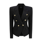 Balmain Black Wool Oves Aries Blazer