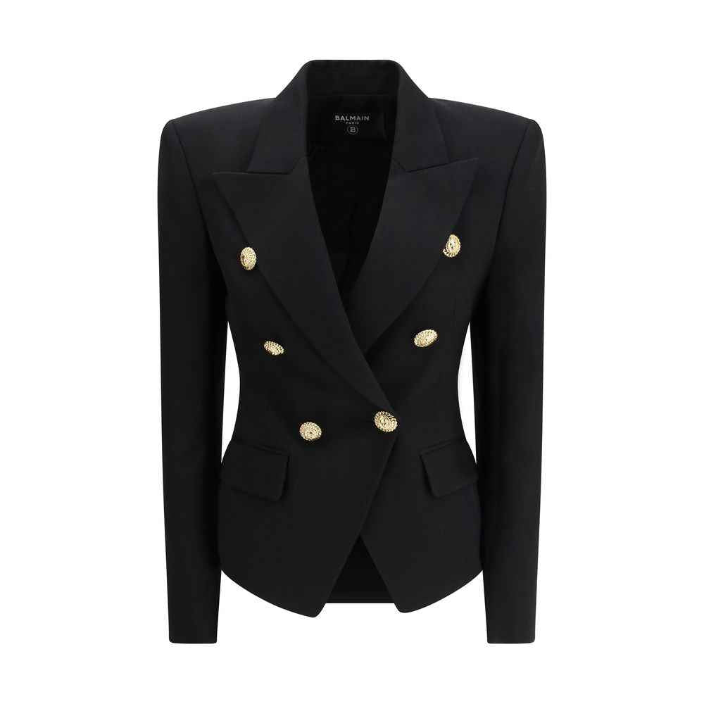 Balmain Black Wool Oves Aries Blazer