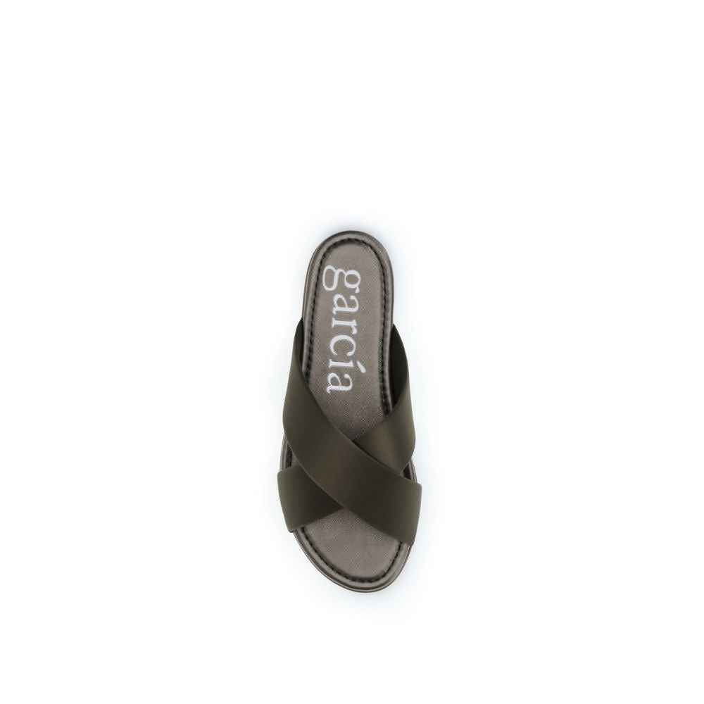 Pedro García Brown Silk Flat Sandals