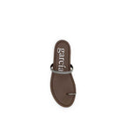 Pedro García Brown Silk Flat Sandals