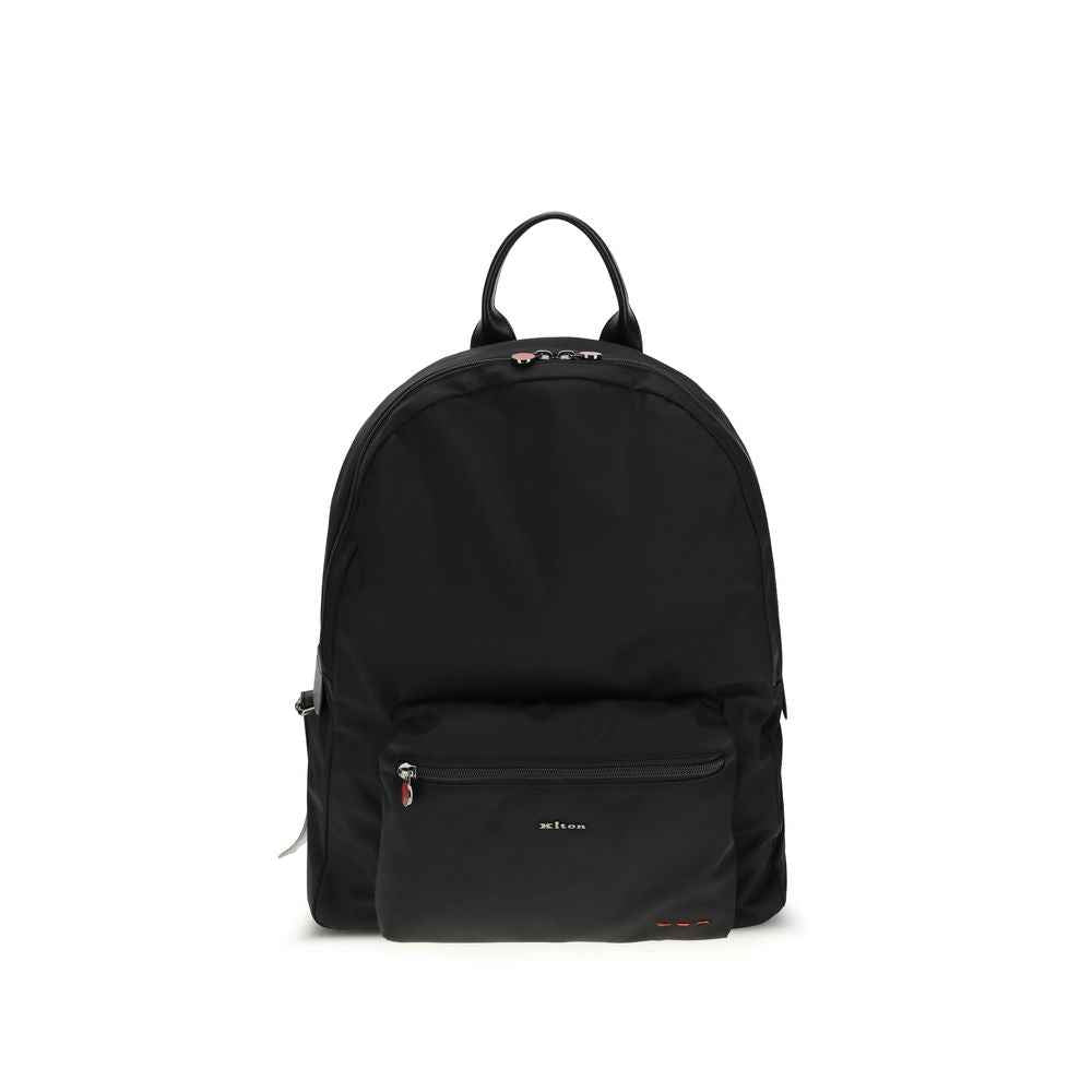 Kiton Black Nylon Backpack