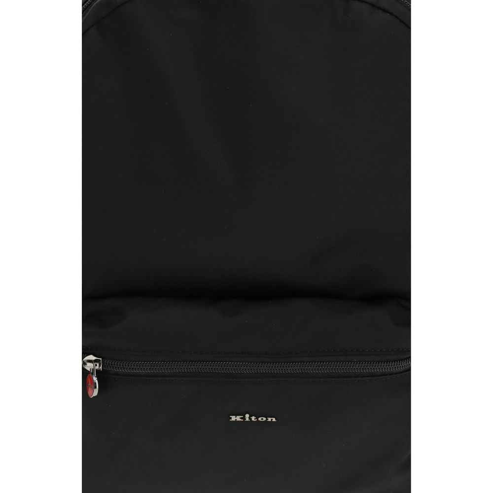 Kiton Black Nylon Backpack