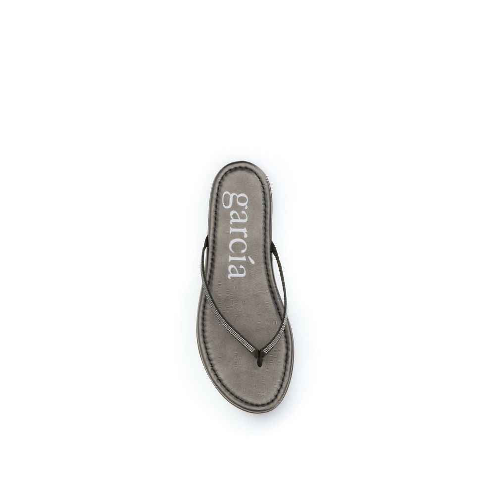 Pedro García Bicolor Crystals Flat Sandals