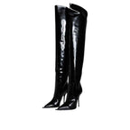 Dolce & Gabbana Black Leather Over The Knee