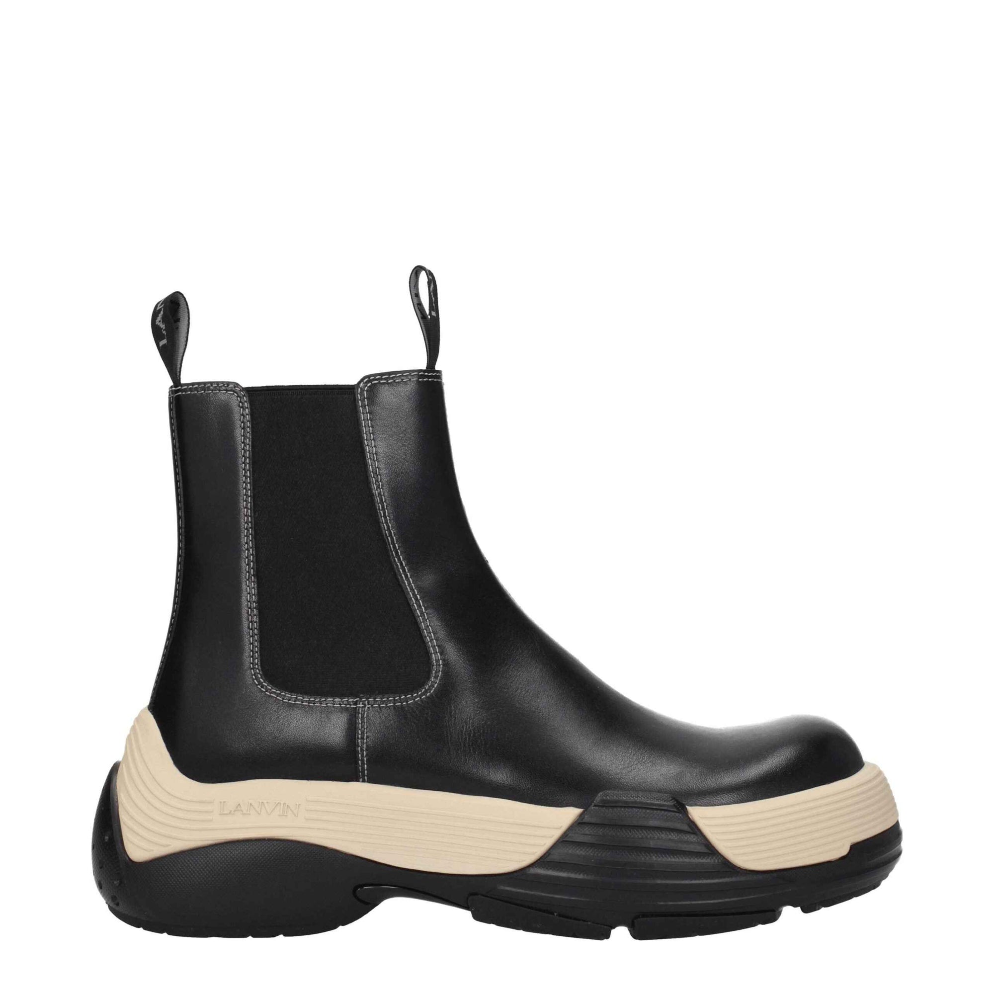Lanvin Black Leather Ankle Boots