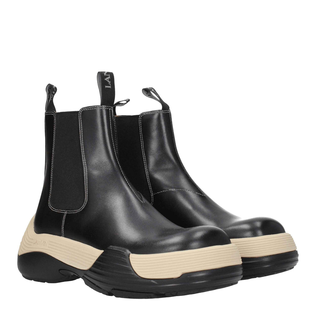 Lanvin Black Leather Ankle Boots