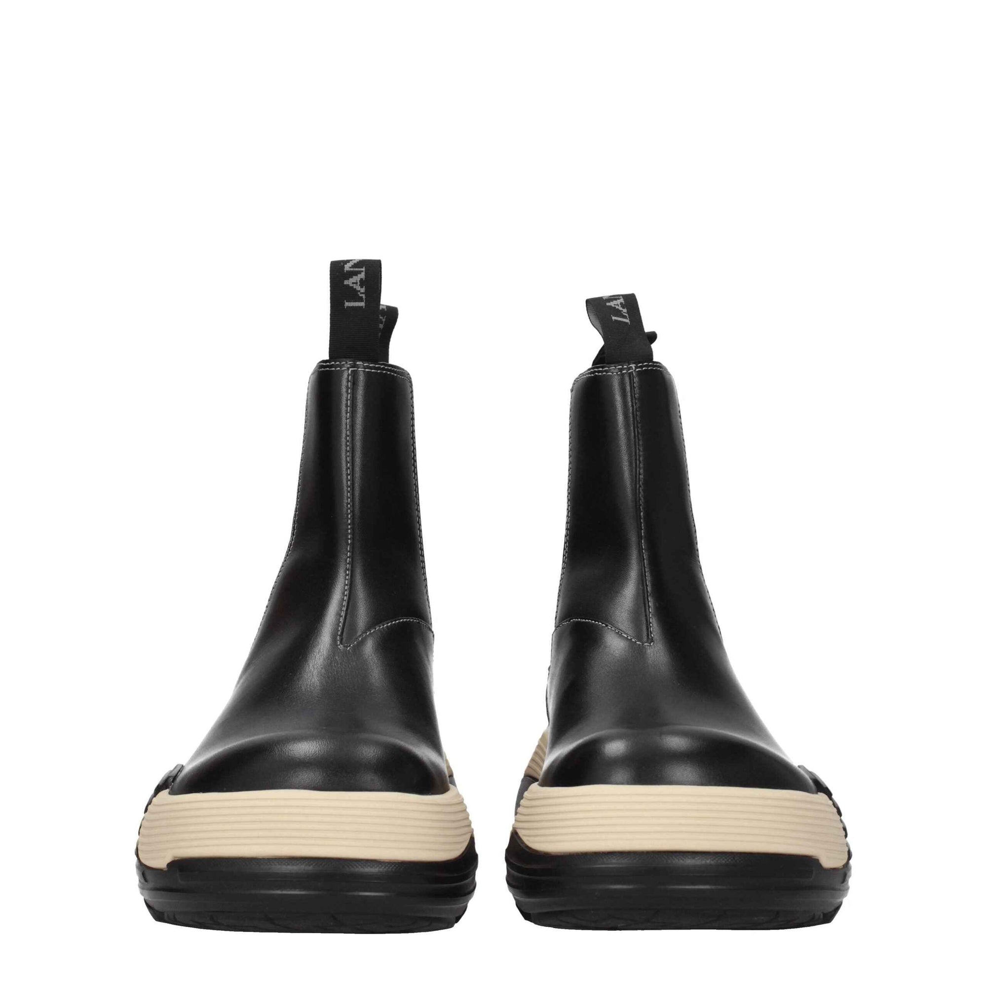 Lanvin Black Leather Ankle Boots