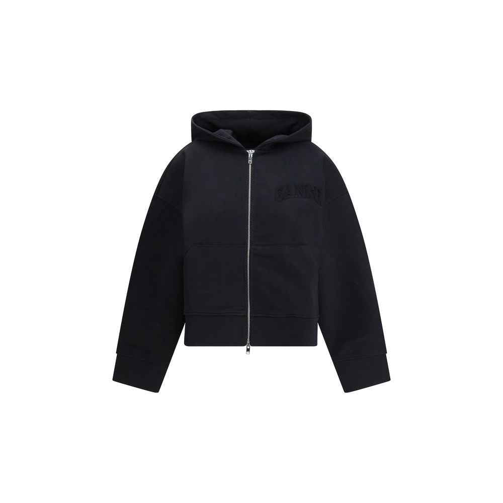 Ganni Black Cotton Sweatshirt