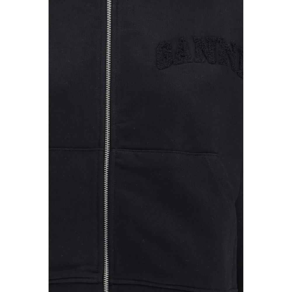 Ganni Black Cotton Sweatshirt