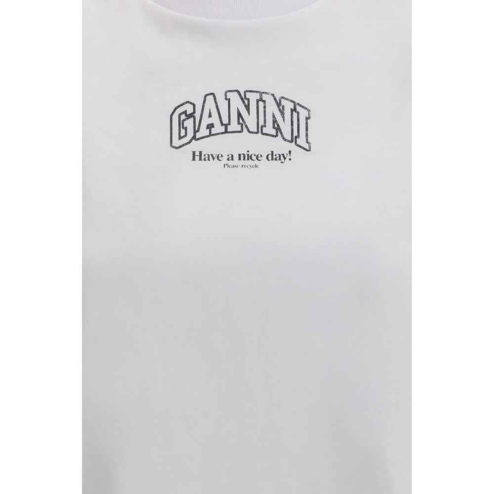 Ganni White Cotton T-Shirt