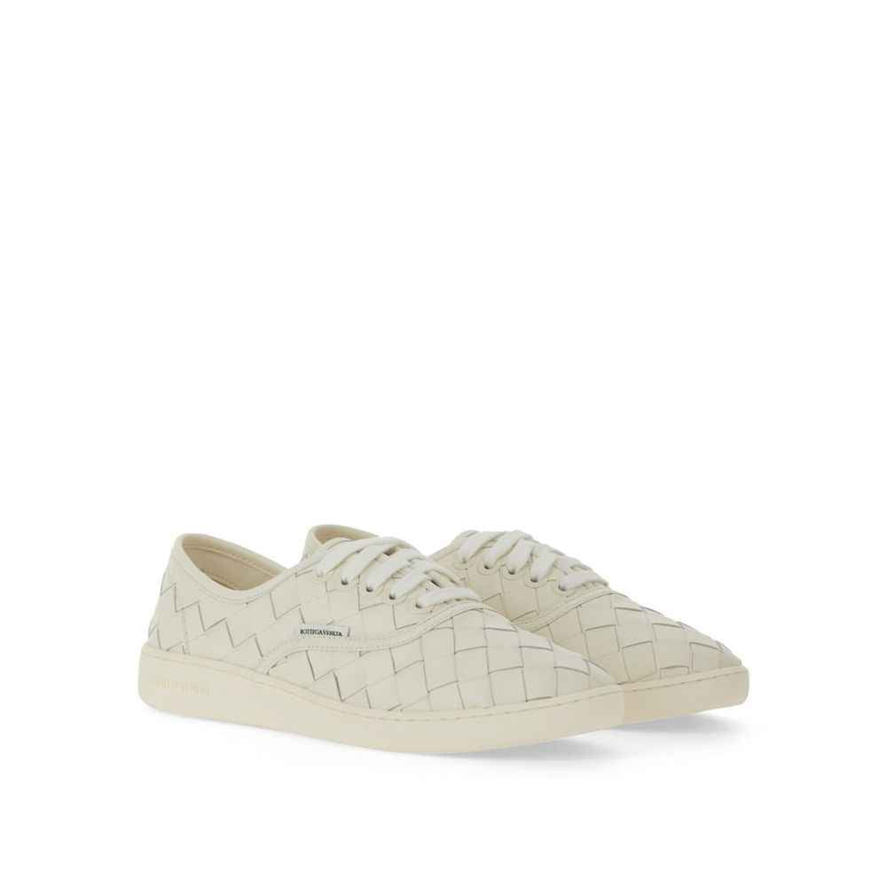 Bottega Veneta White Calfskin Low Top Sneakers