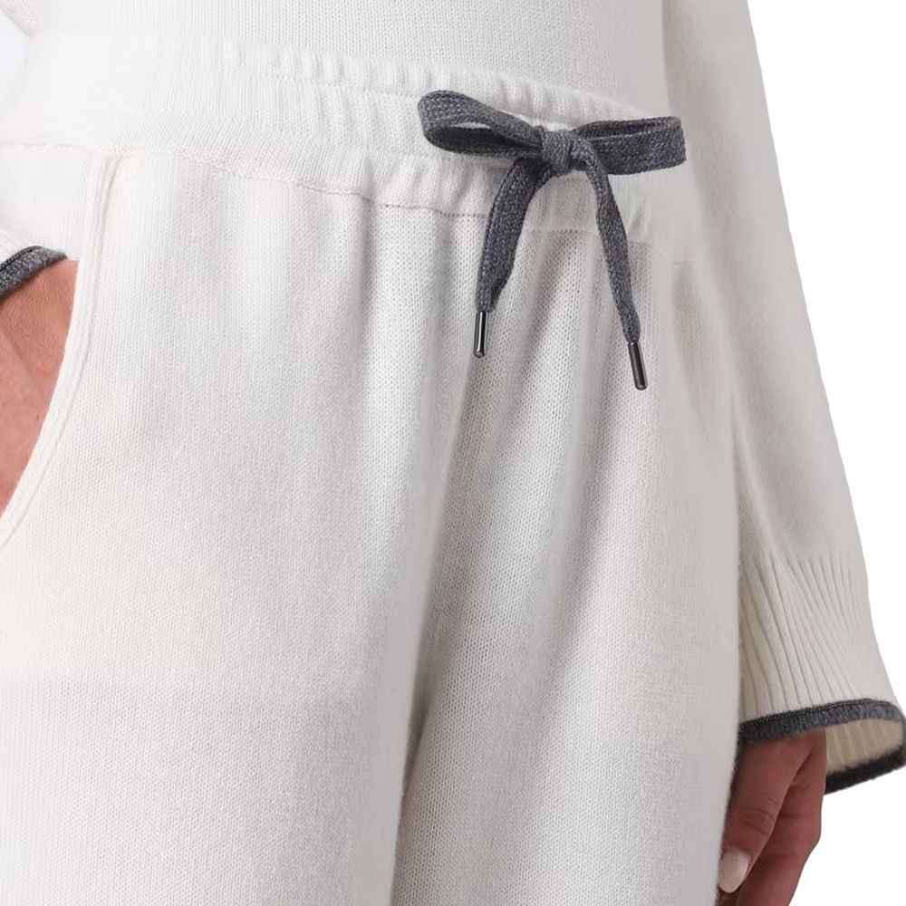 Brunello Cucinelli White Cashmere Athletic Pants