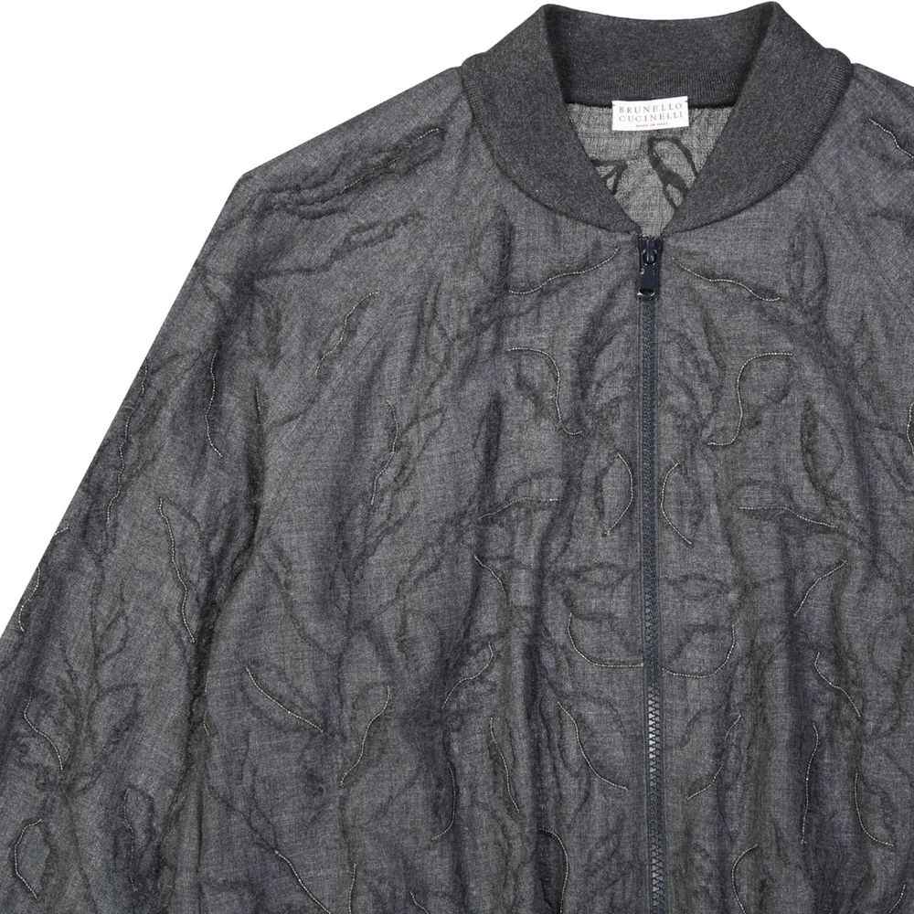 Brunello Cucinelli Gray Virgin Wool Bomber