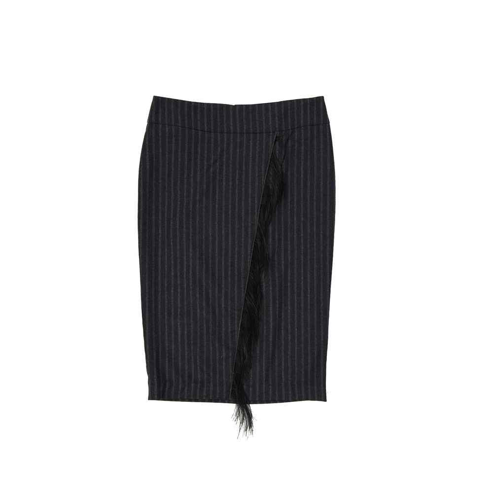 Brunello Cucinelli Gray Virgin Wool Midi Skirt