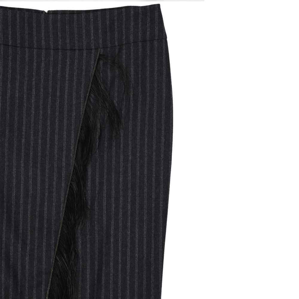 Brunello Cucinelli Gray Virgin Wool Midi Skirt