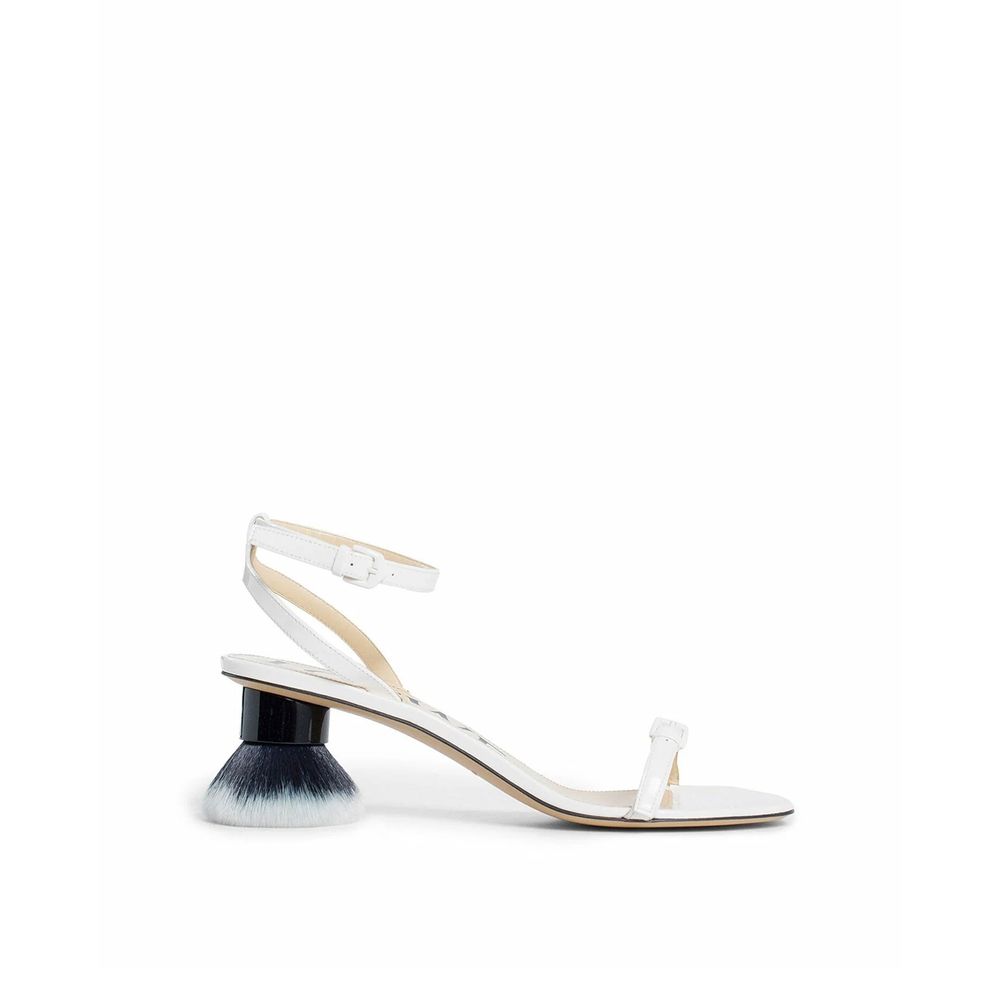 Loewe White Lamb Leather Platform Sandals