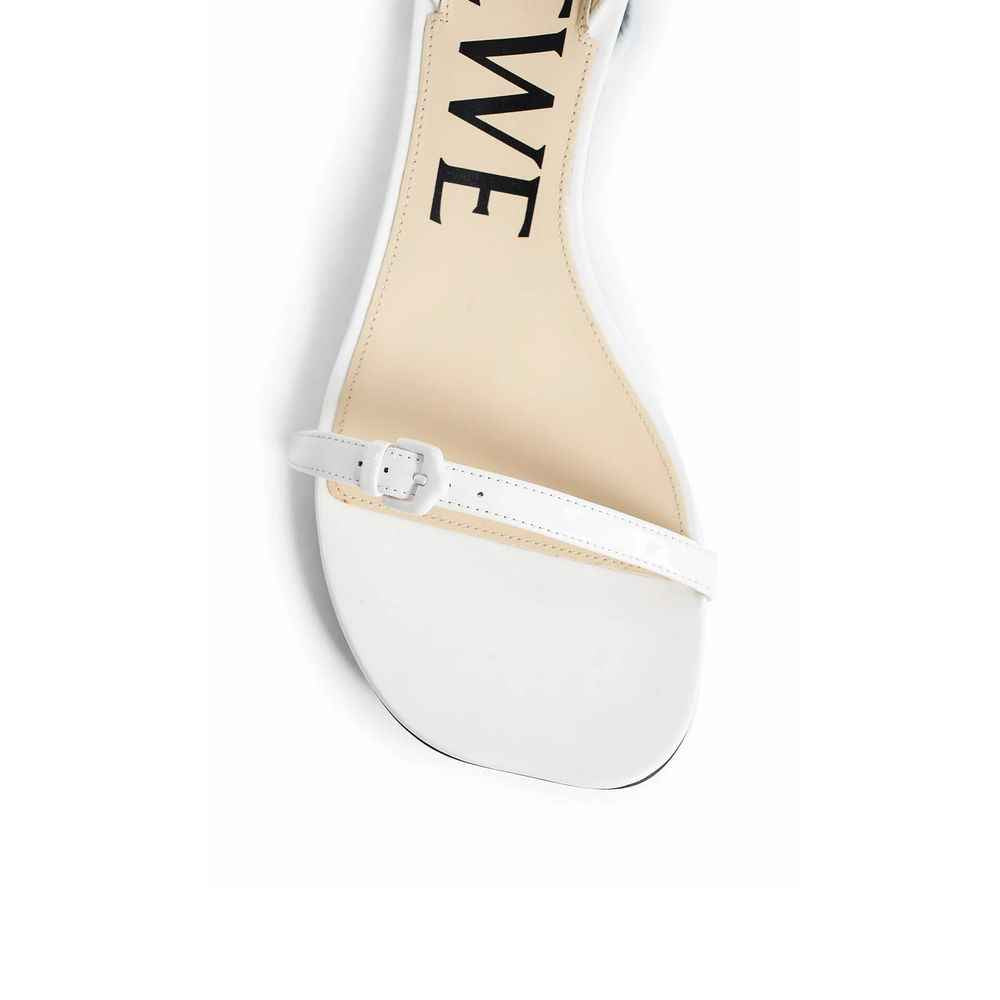Loewe White Lamb Leather Platform Sandals