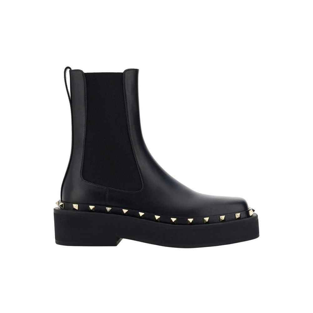 Valentino Garavani Black Calfskin Flat Boots