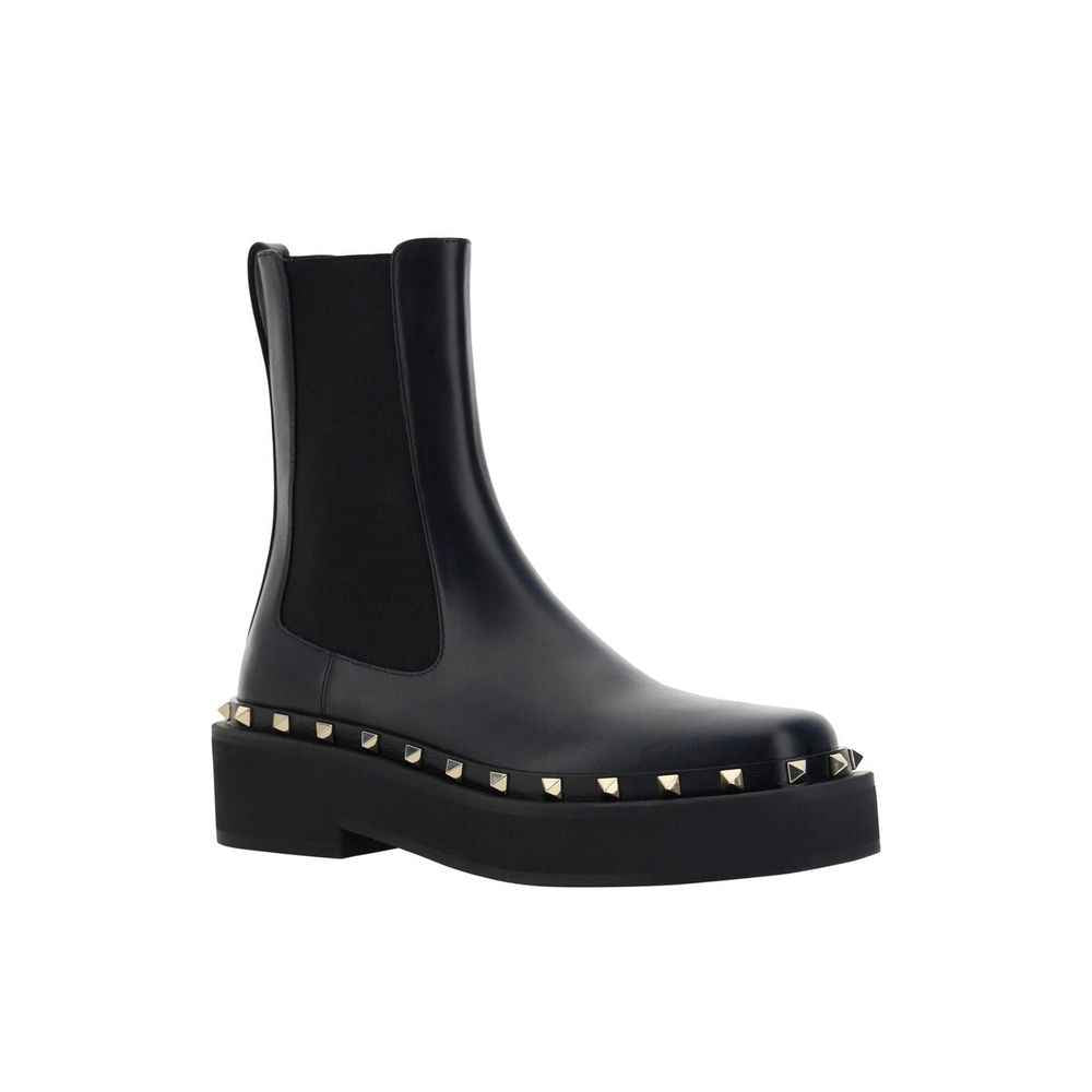 Valentino Garavani Black Calfskin Flat Boots