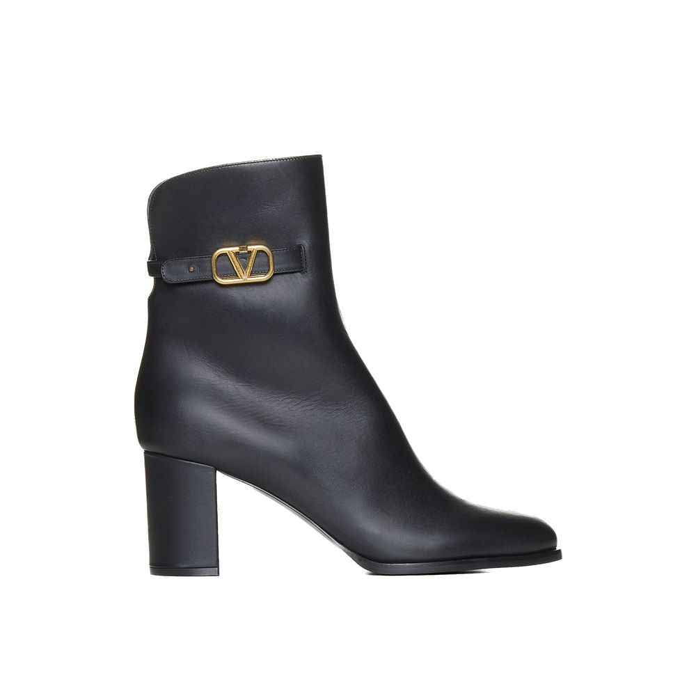 Valentino Garavani Black Calfskin Ankle Boots