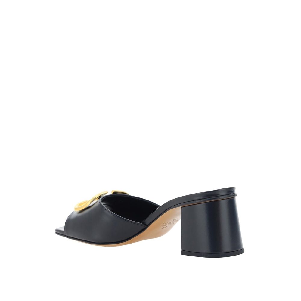 Valentino Garavani Black Calfskin Platform Sandals