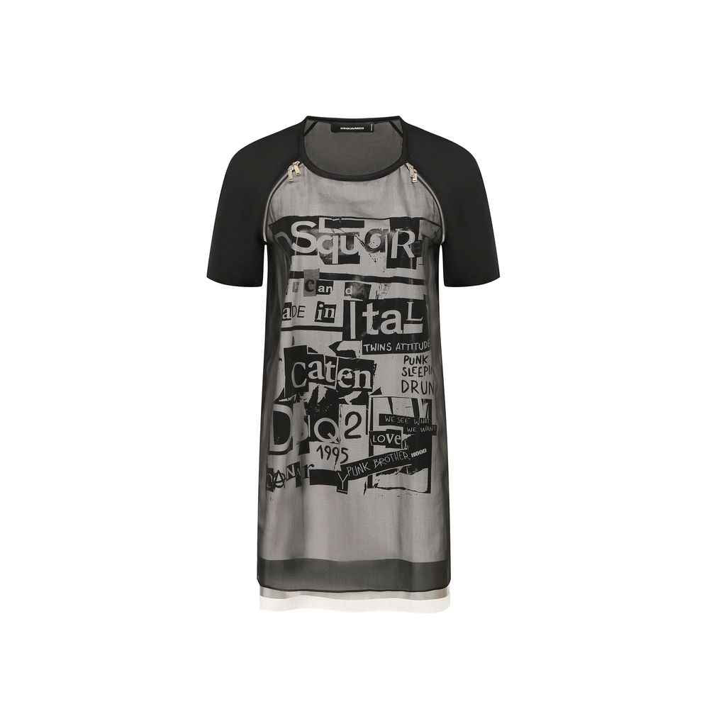 Dsquared² Black Silk Casual Dress