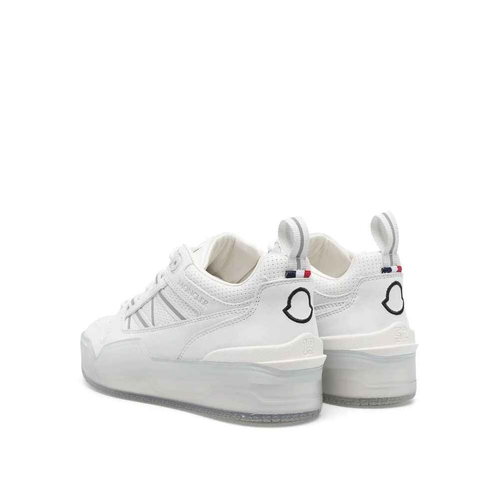 Moncler White Calfskin Low Top Sneakers