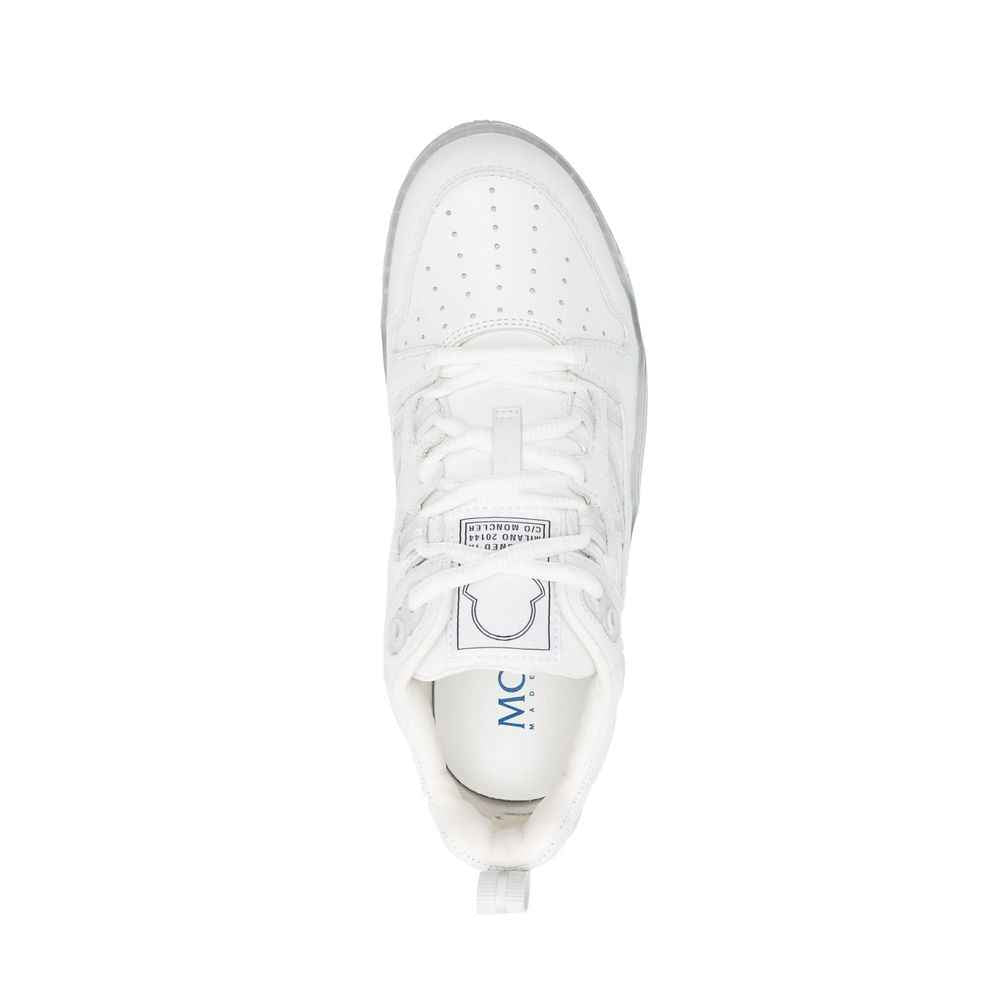 Moncler White Calfskin Low Top Sneakers